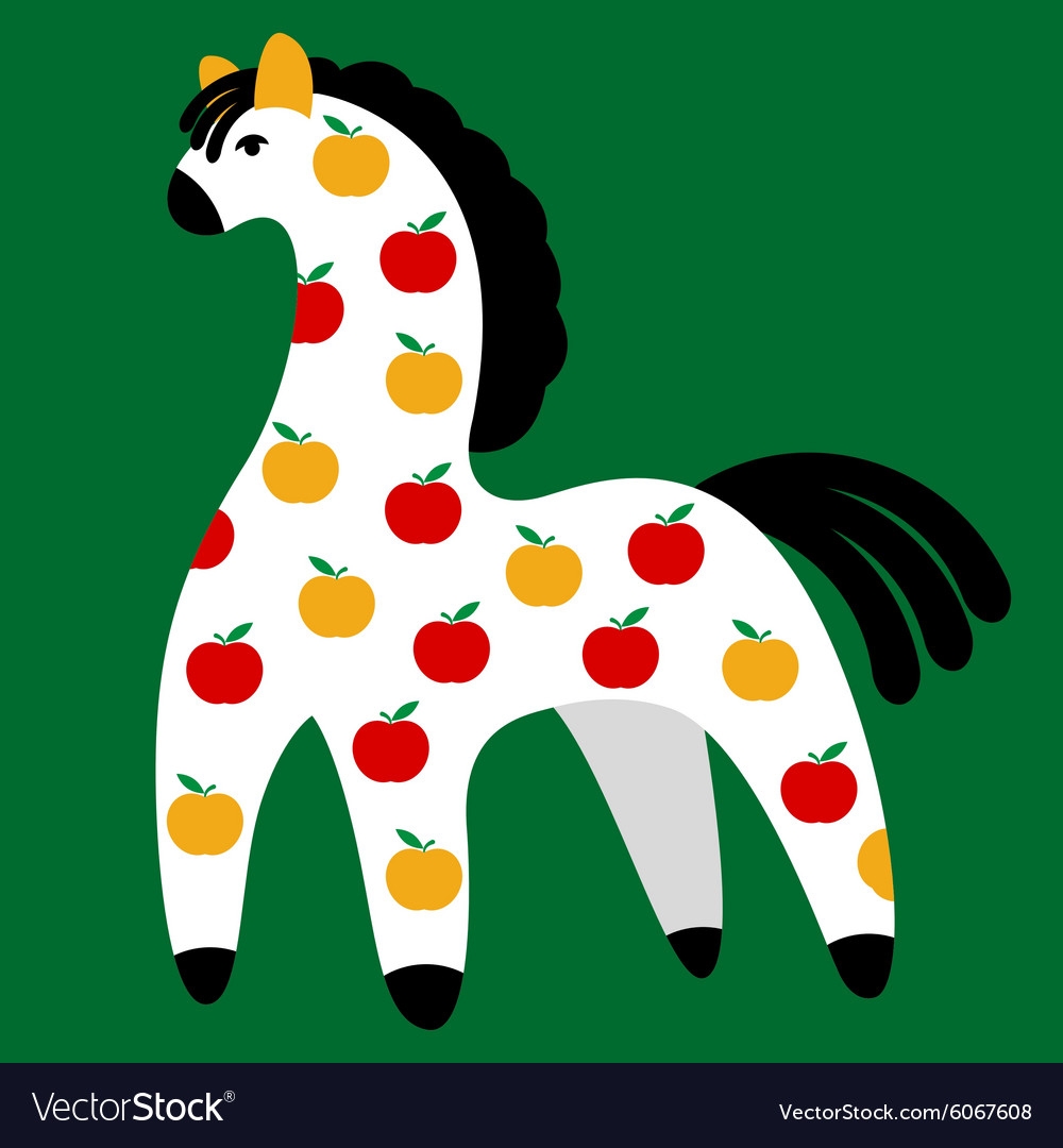 Дымковский конь с орнаментом