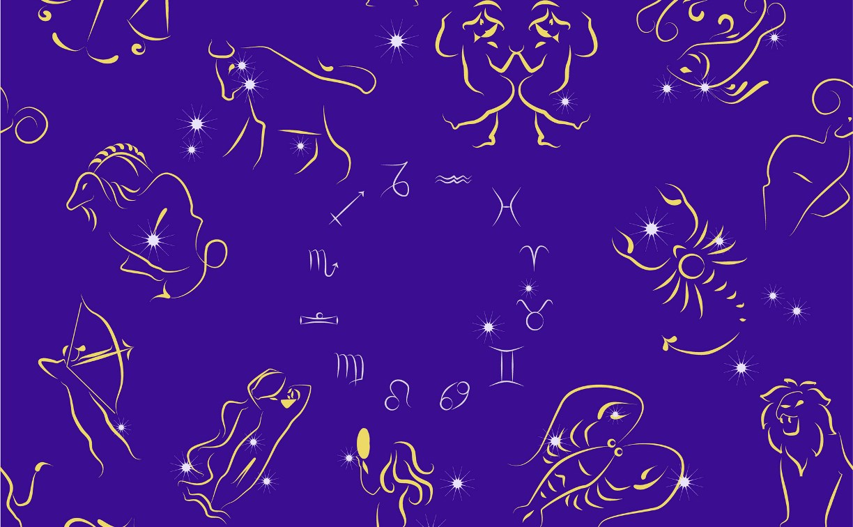 Знаки зодиака на фоне звездного неба