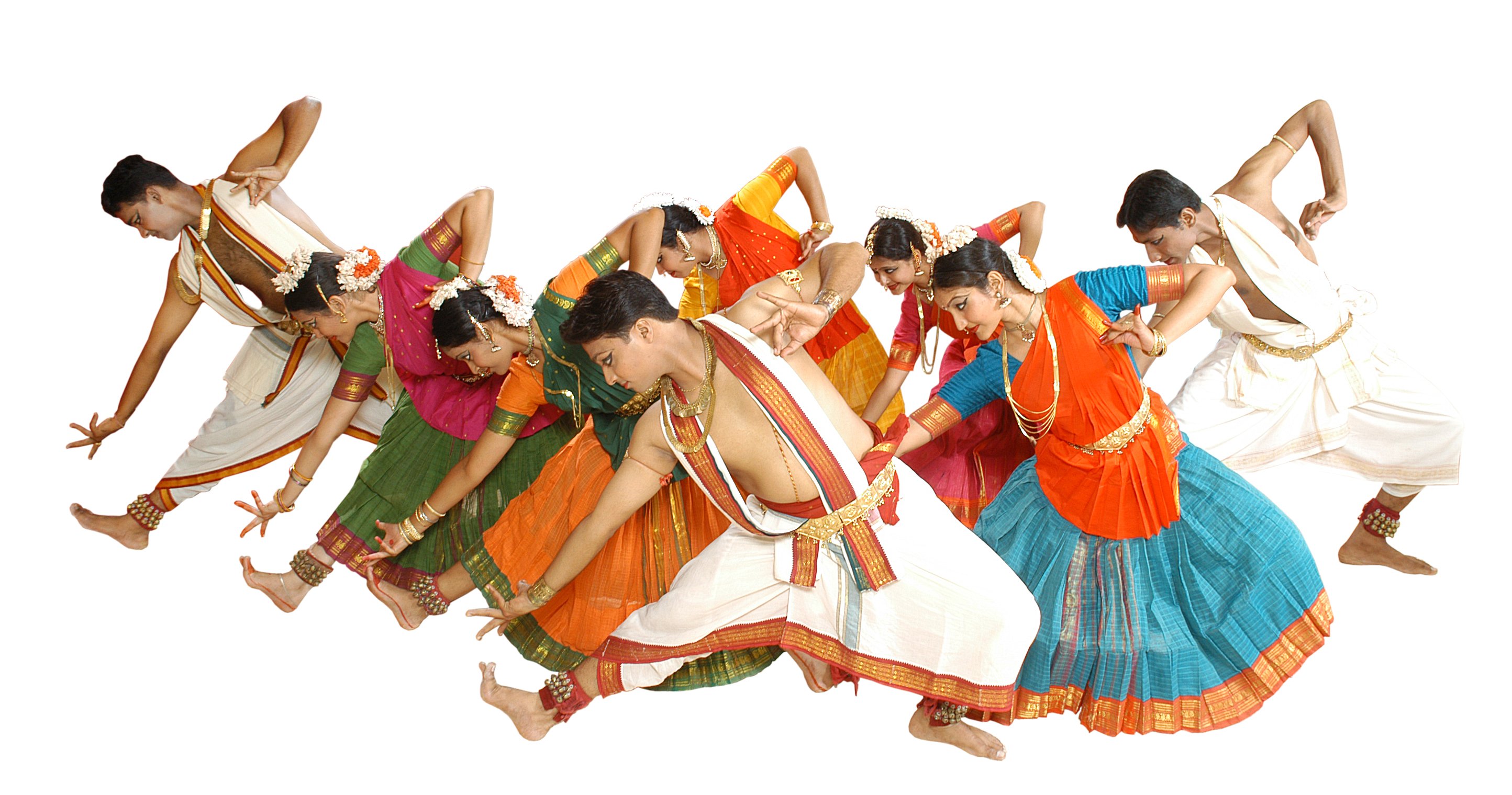 Индийский танец на белом фоне