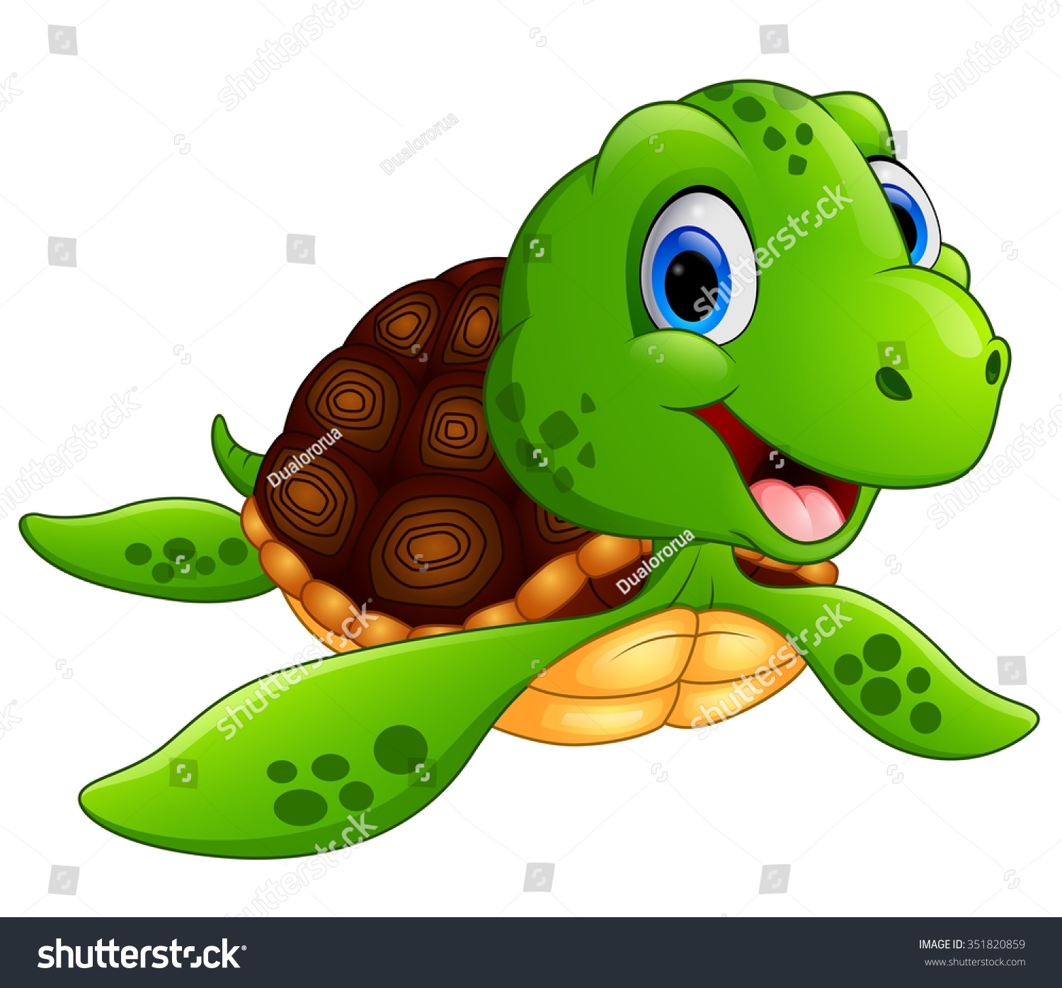 Морская черепаха мультяшная