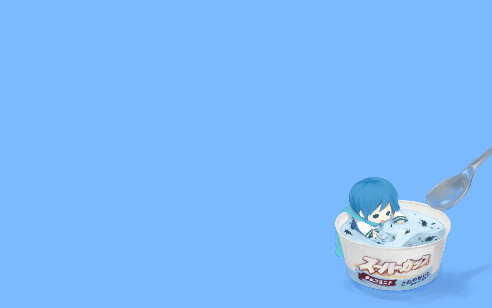 Фон голубой с мороженым
