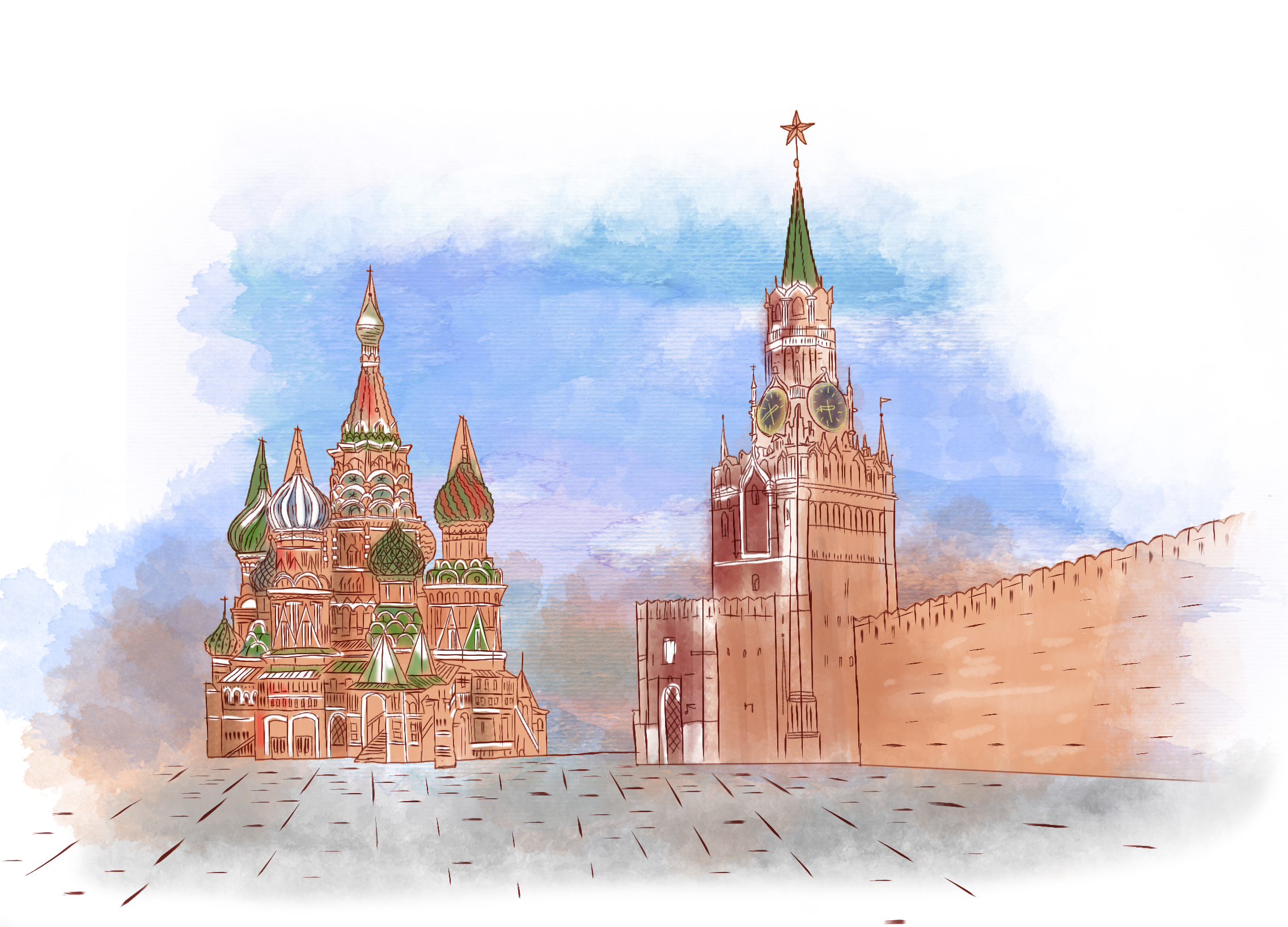 Кремль на белом фоне