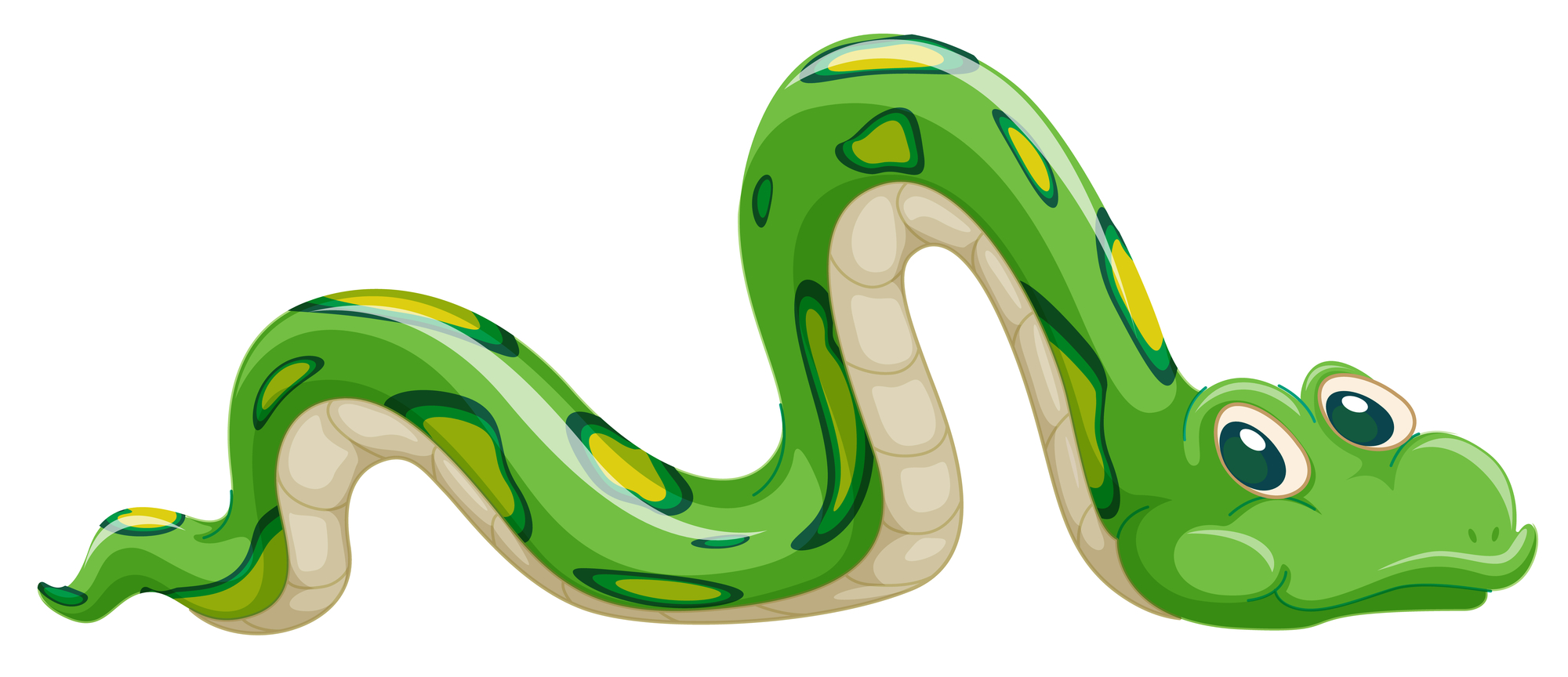 Змея ползет мультяшная