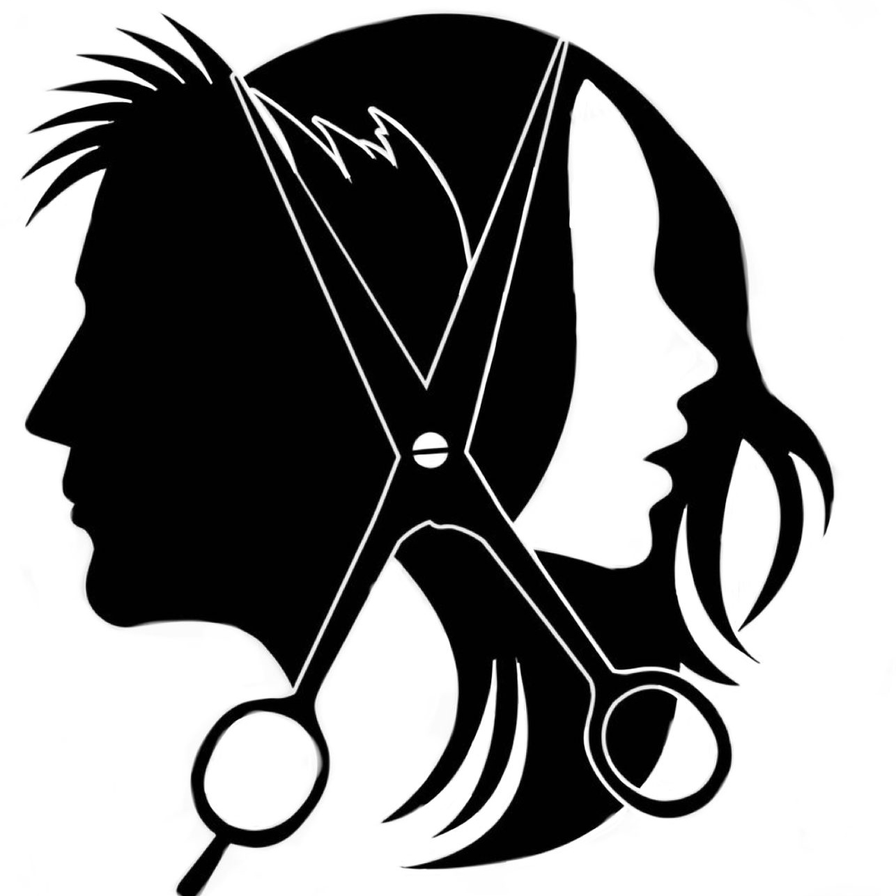 Логотип парикмахерской с ножницами