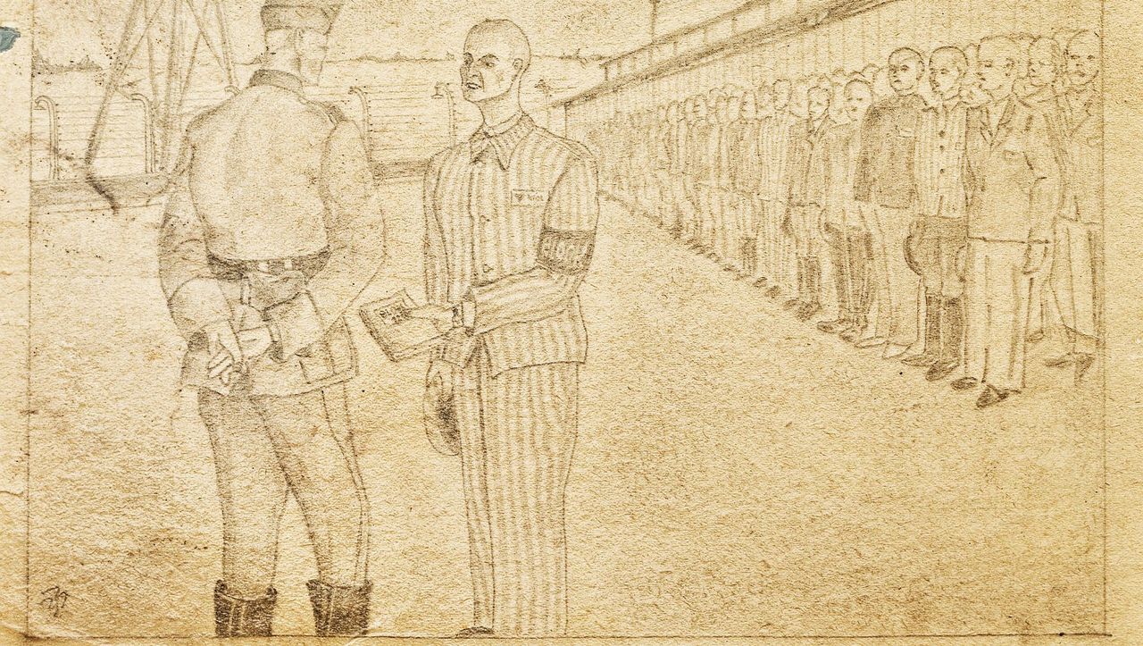 Лагерь Аушвиц рисунок Толкачев