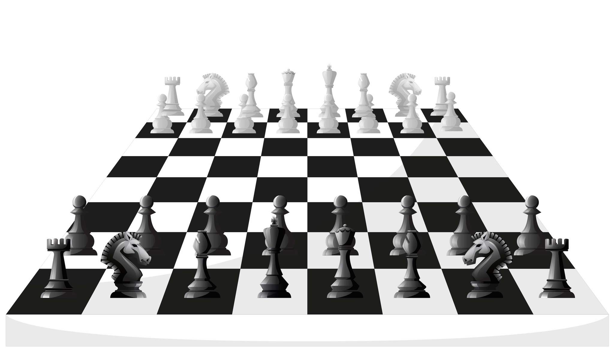 Шахматы на белом фоне