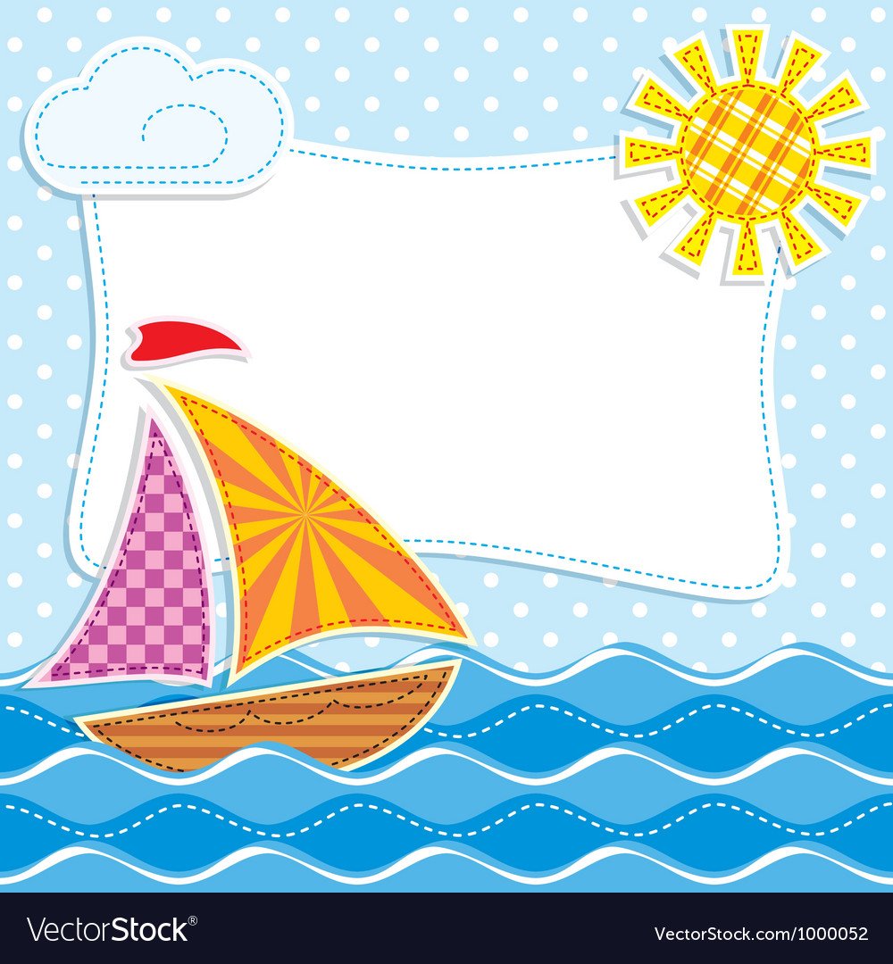 Морской фон для детей с корабликом