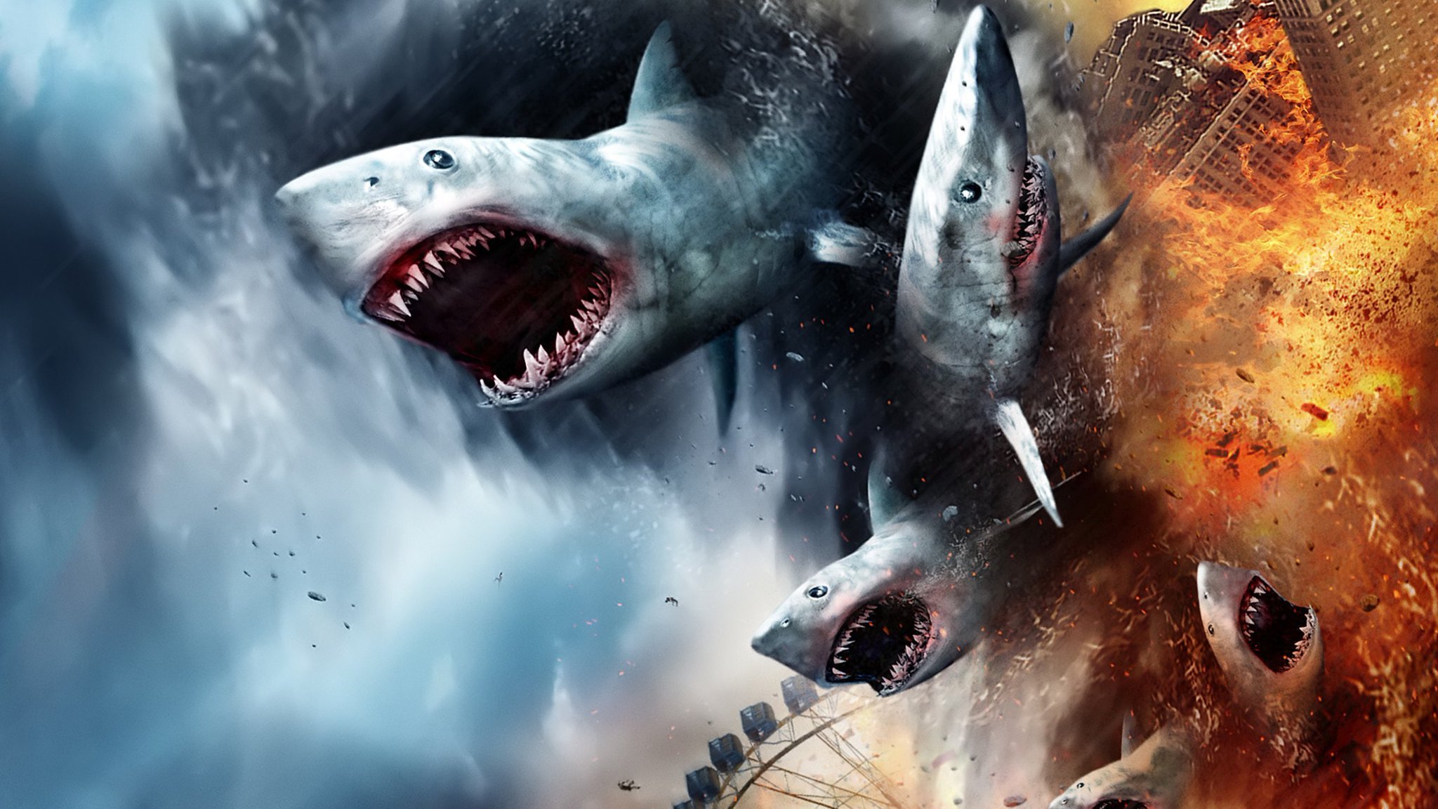 Новинки про акул 2024. Sharknado (Акулий Торнадо) (2013). Акулий Торнадо 3. Нападение шестиглавой акулы 2018.