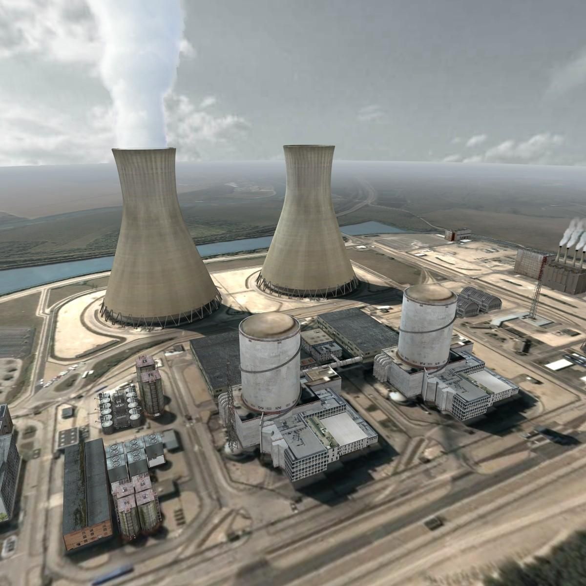Thermal plant. АЭС Эль-Дабаа. NPP nuclear Power. 3d модель атомной станции АСЭ. Nuclear Power Plant 3d model.