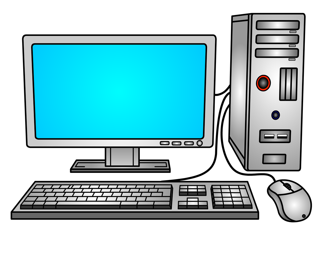Персональный компьютер. Векторное изображение компьютера. Компьютер иллюстрация. Компьютер клипарт.
