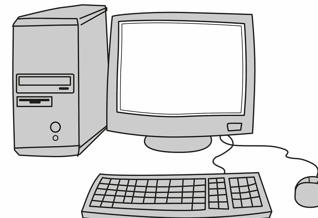 Компьютер мультяшный