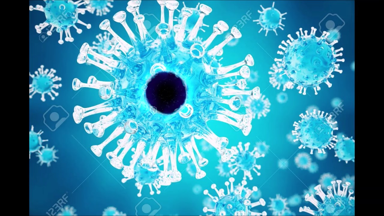 Вирусы на голубом фоне