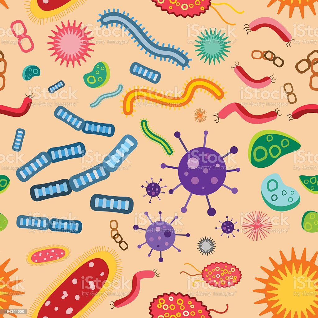 Вирусы и бактерии вектор
