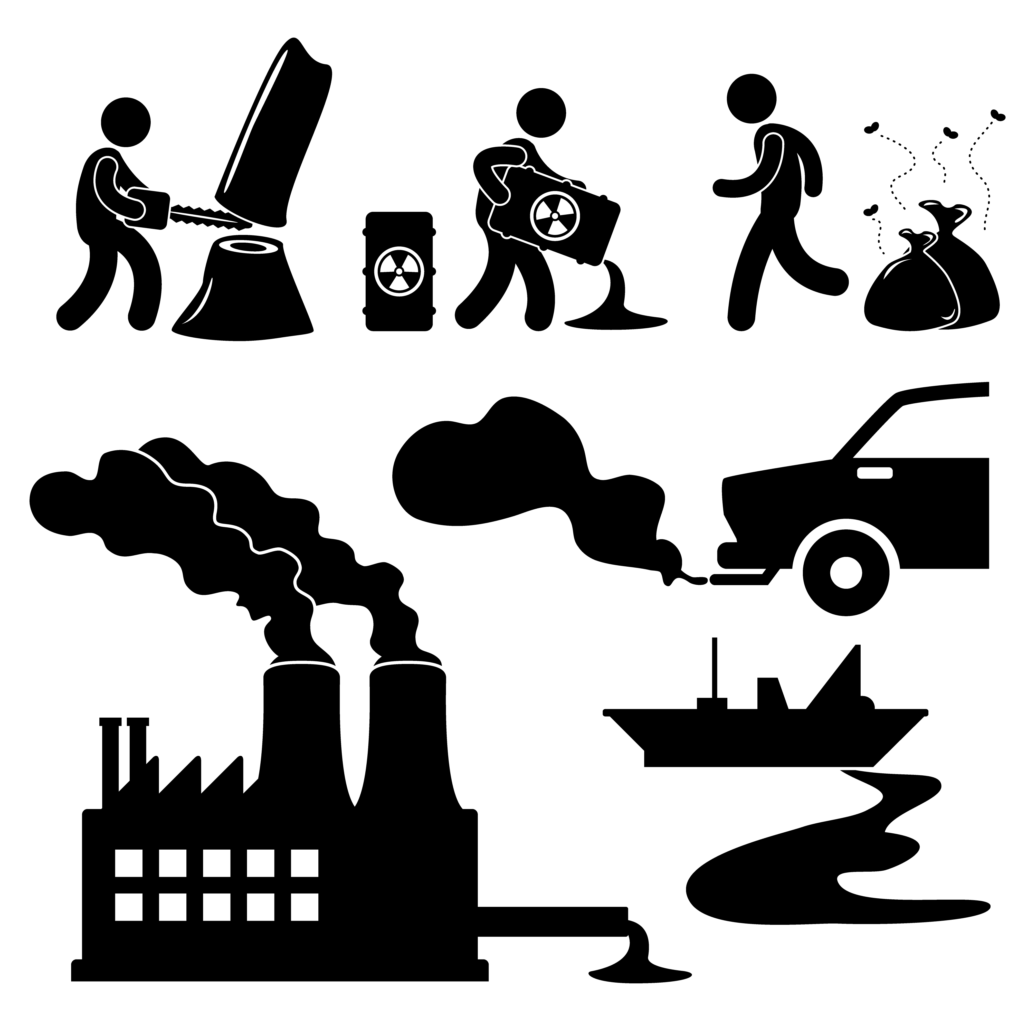 Значки загрязнения окружающей среды