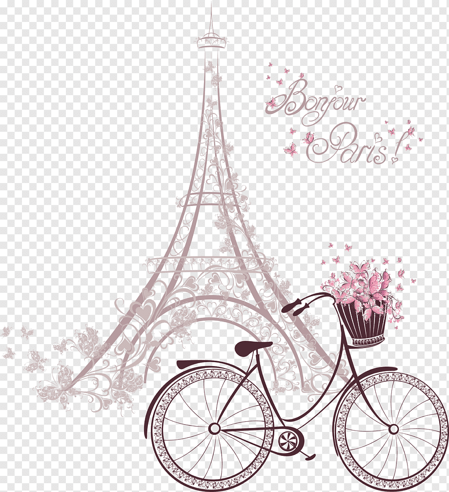 Велосипед в стиле Париж для печати