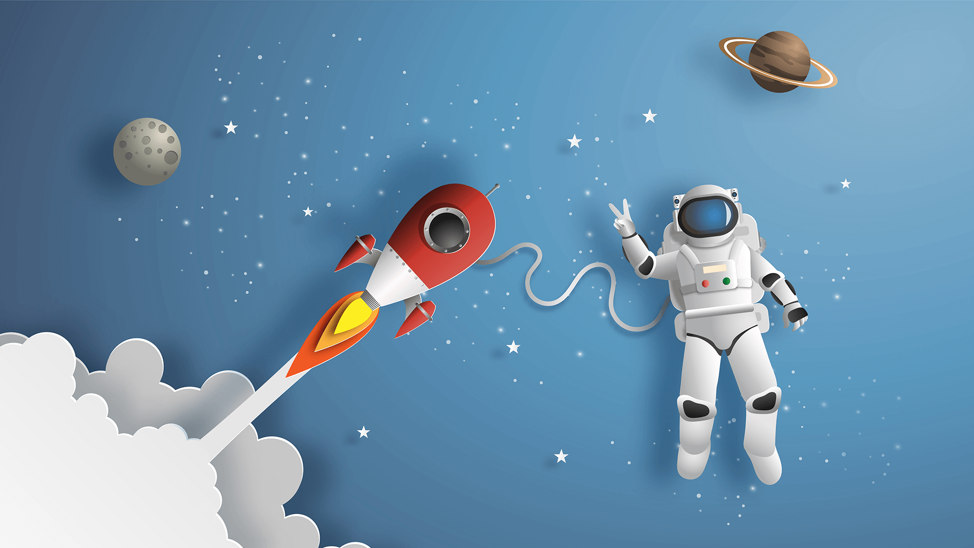 Детям о космосе. Космонавт в космосе. Космическая тематика для детей. Космос иллюстрации для детей.