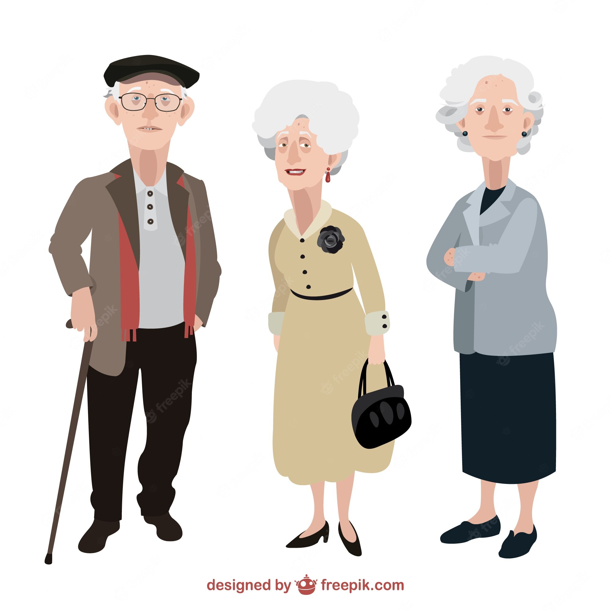 Пожилые люди вектор