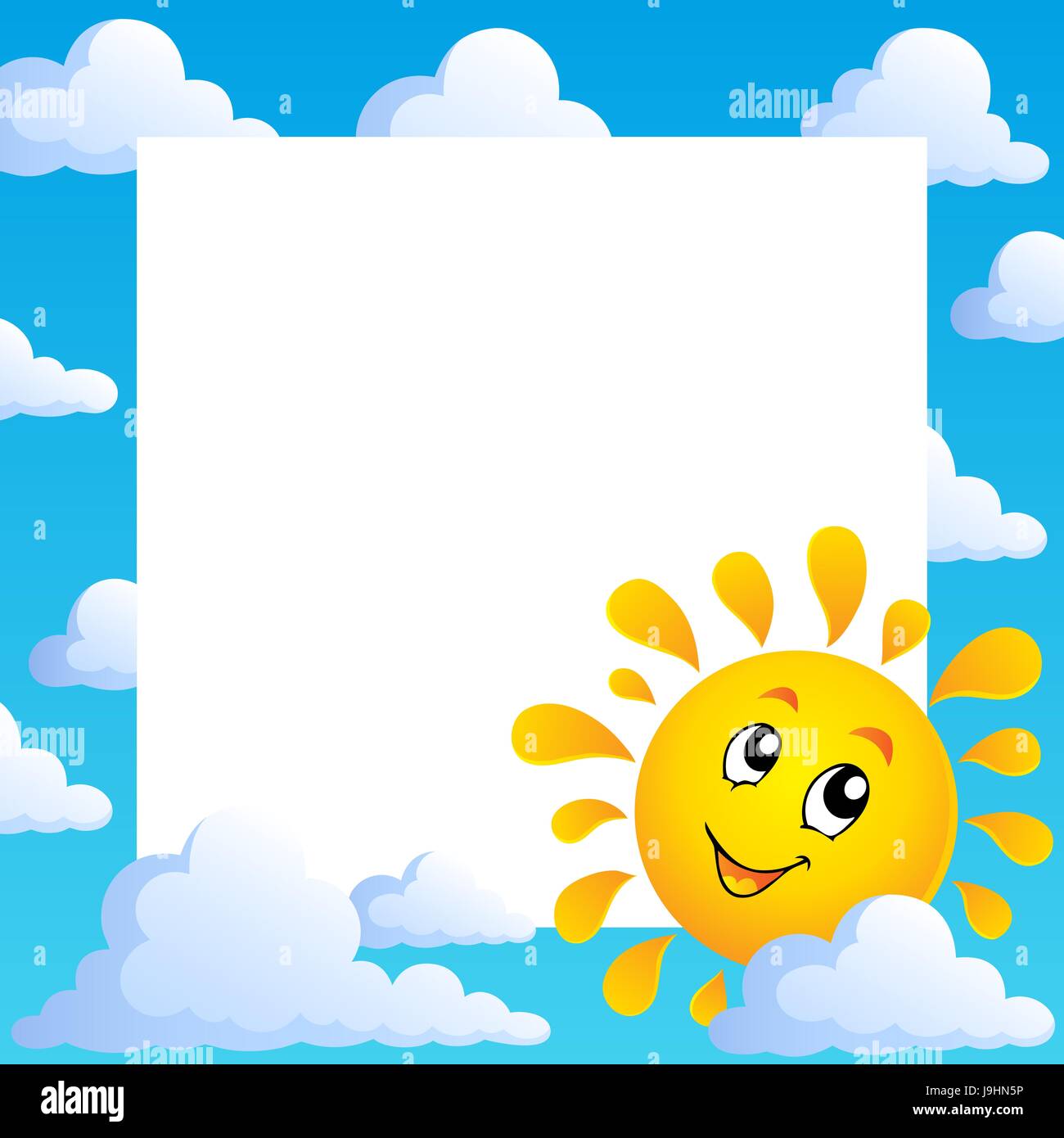 Рамка для детей солнышко и облако