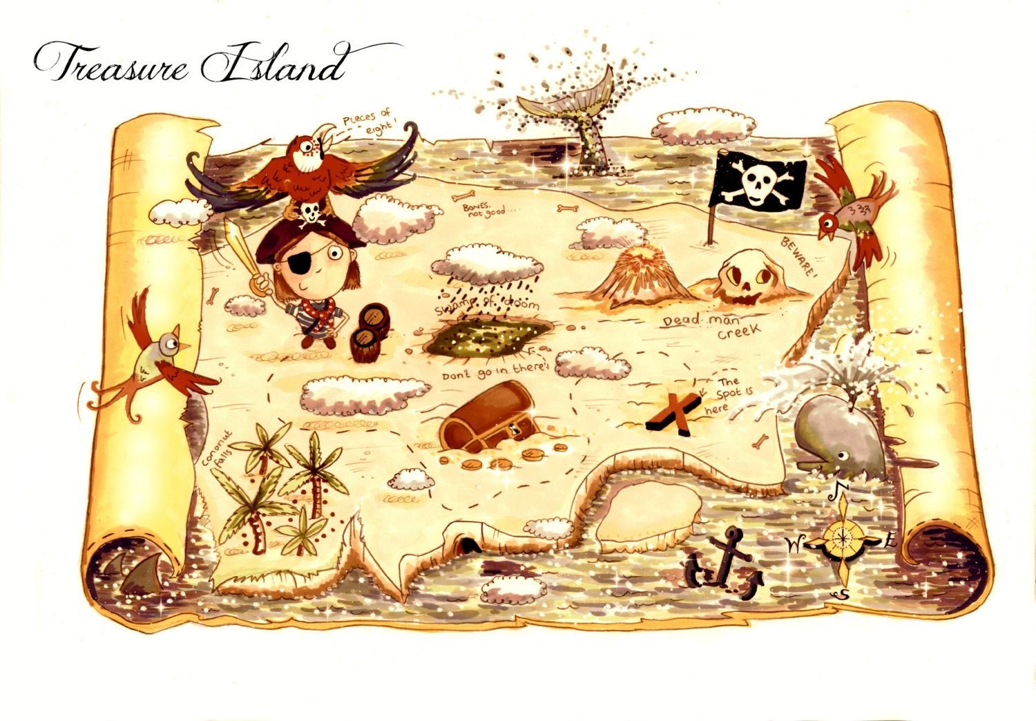 Карта пирата остров сокровищ