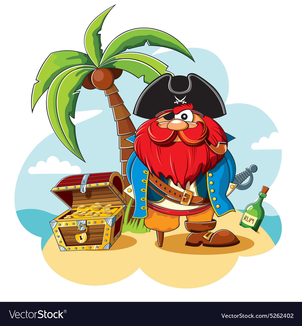 Мультяшные пираты на острове