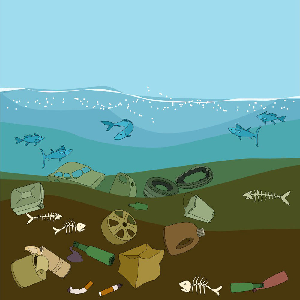Загрязнение океана рисунок