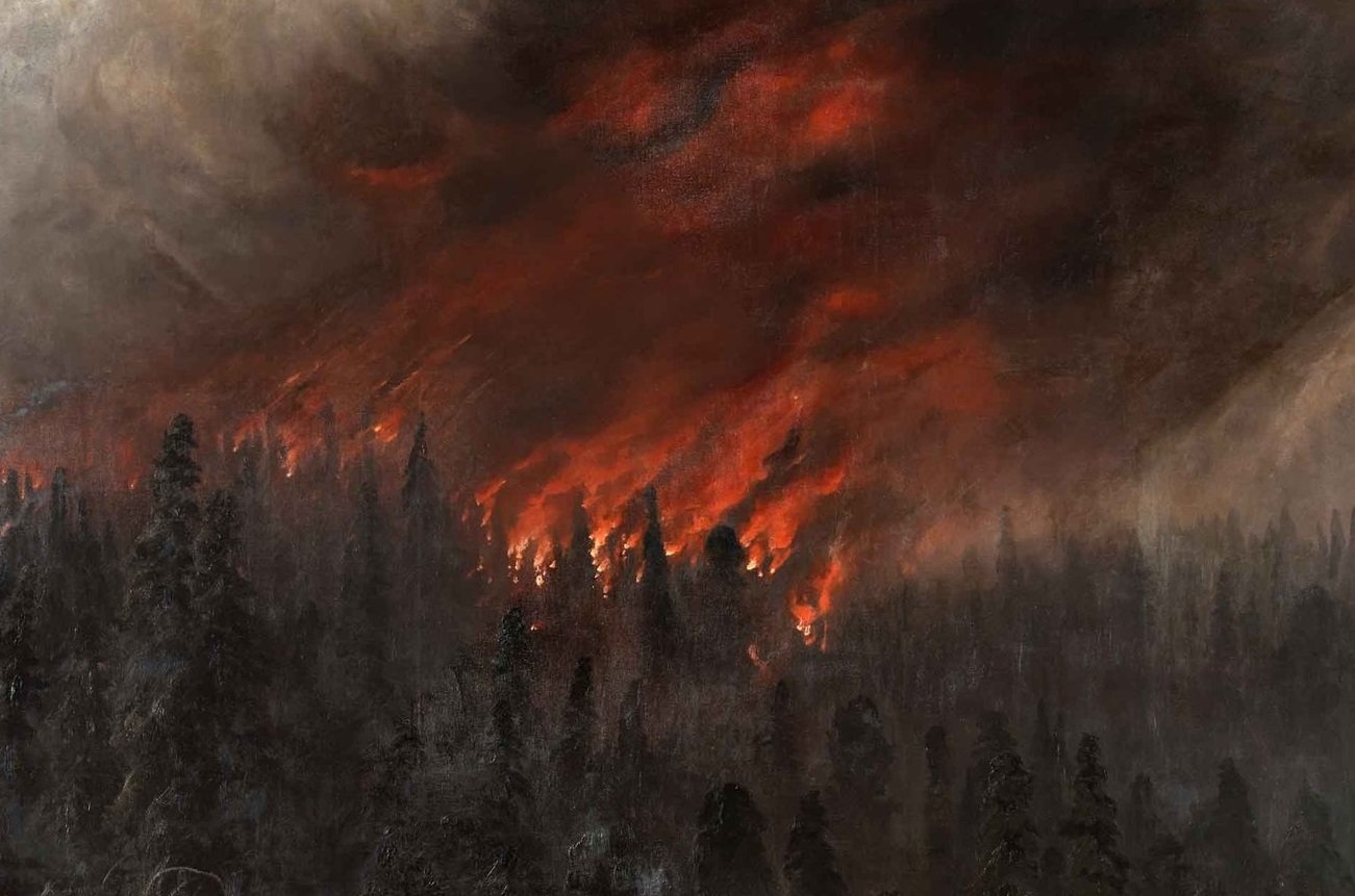 Лесной пожар картина Денисова Уральского
