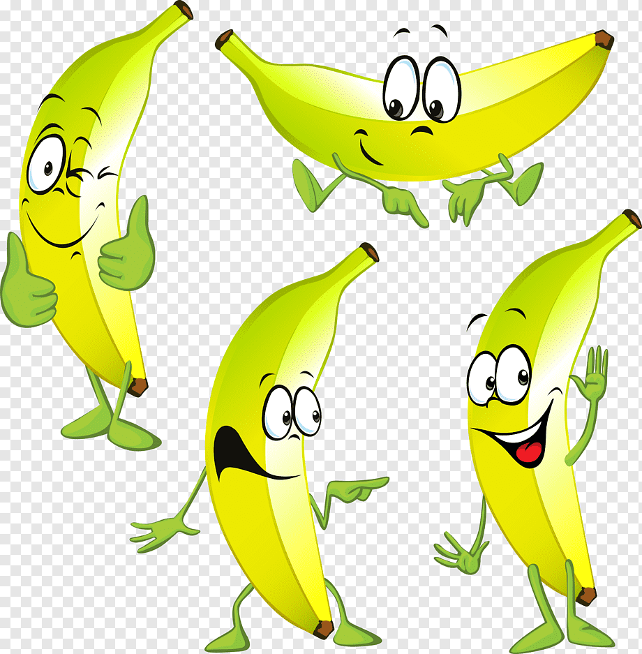 Веселые фрукты банан