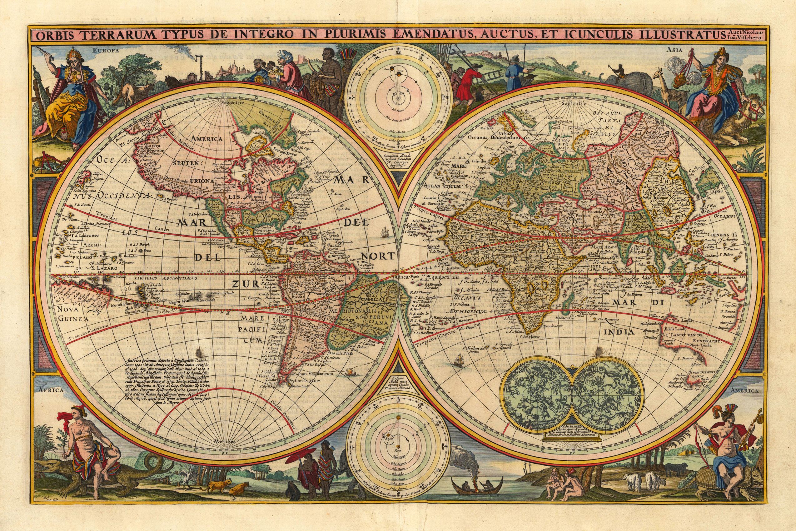 Старинная карта мира 16 век