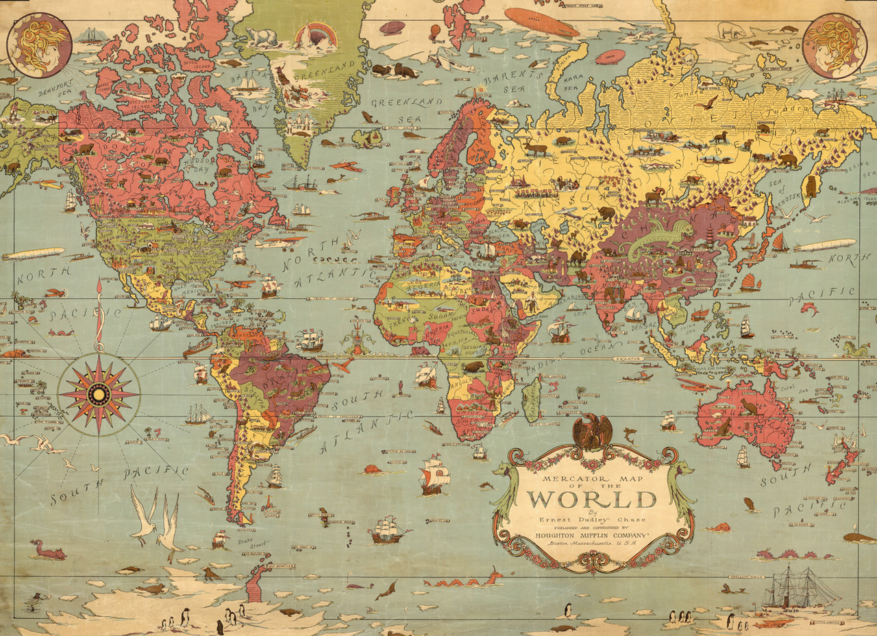 Древняя политическая карта мира со странами