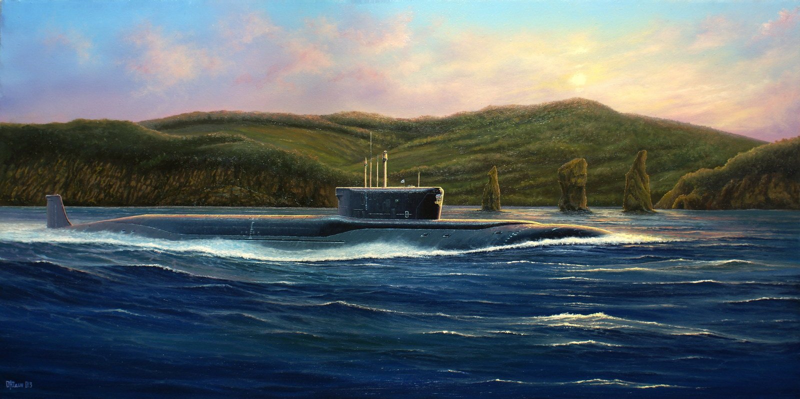 подводная лодка у берега