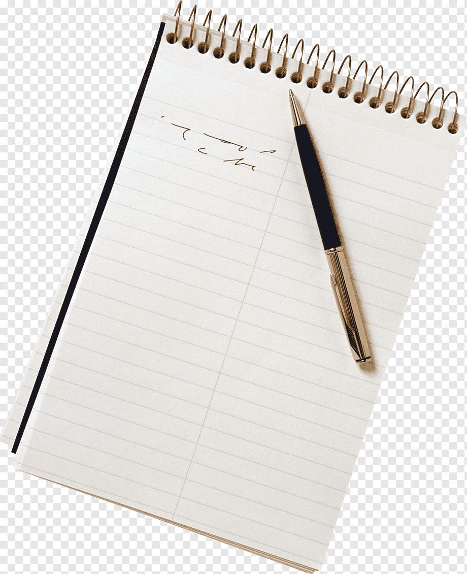 Лист блокнота с ручкой