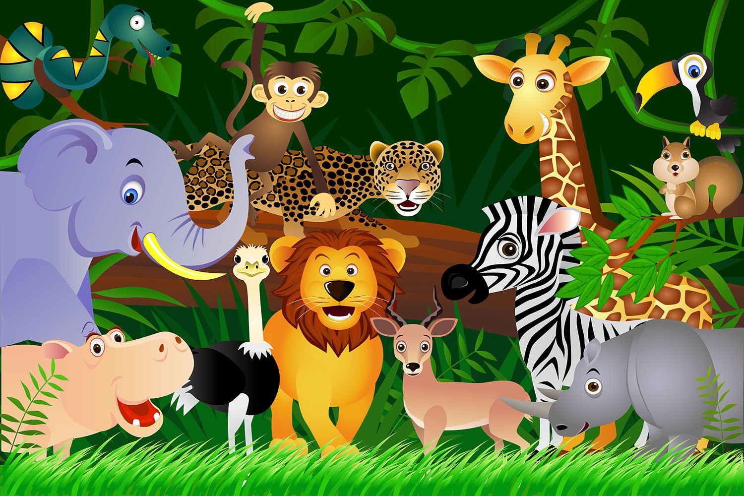 Обитатели джунглей для детей