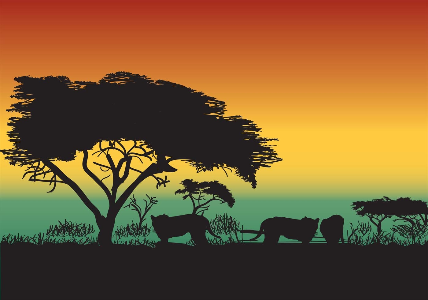 Рисуем Африканский пейзаж