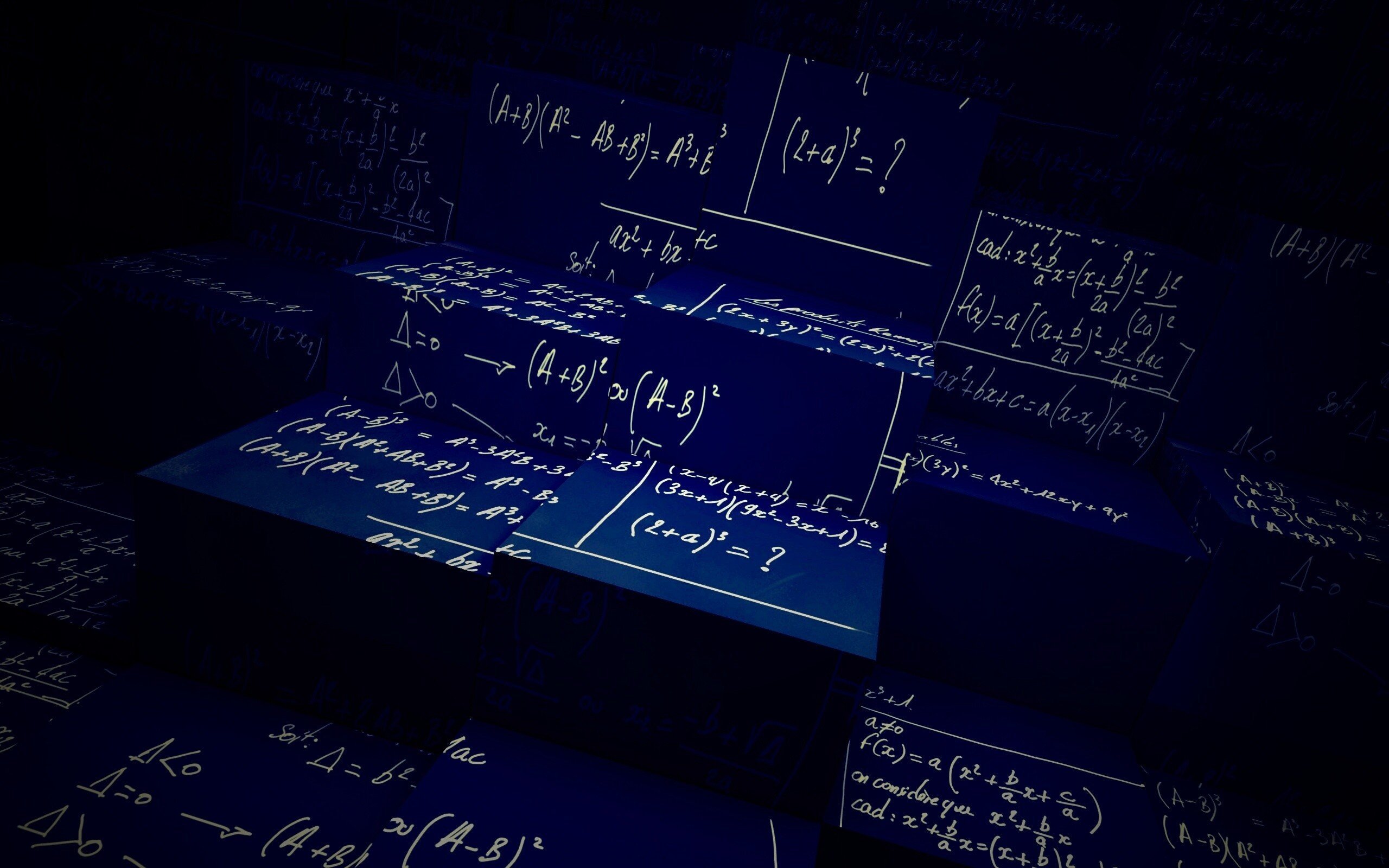Математические формулы на темном фоне