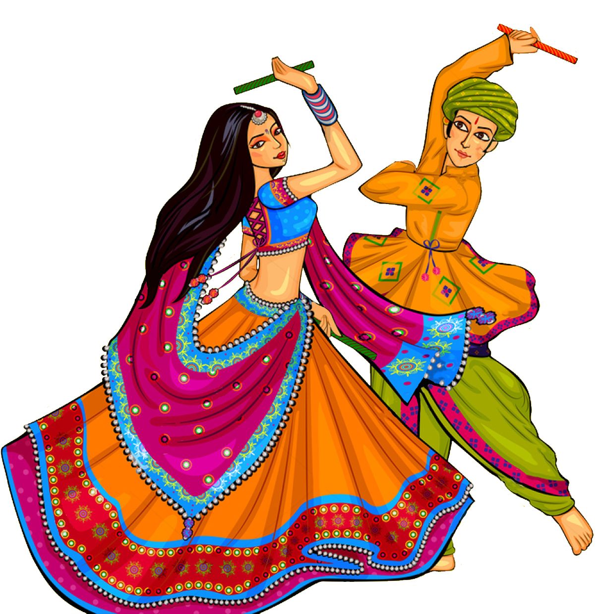 Индийский танец иллюстрации