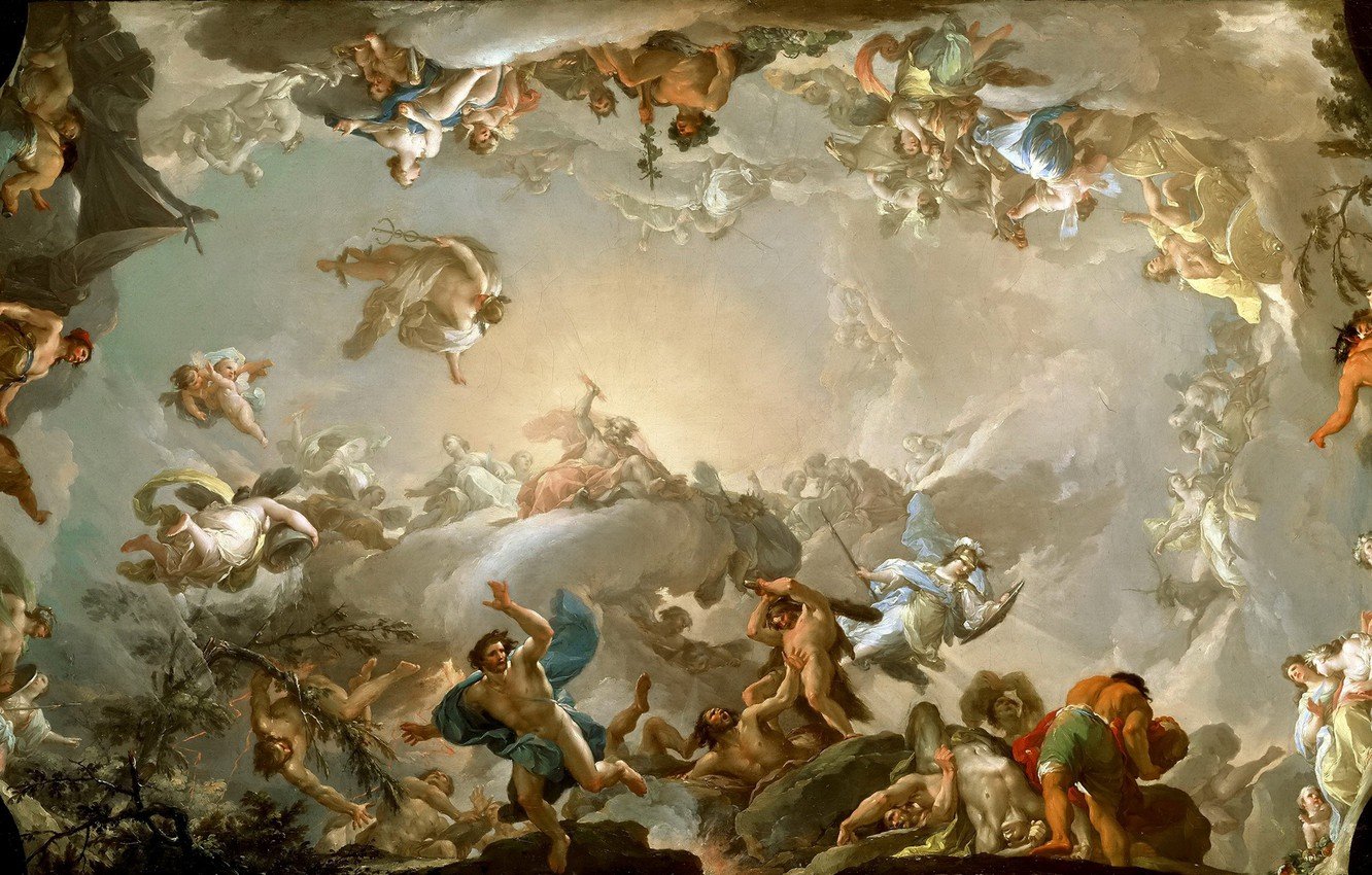 Битва богов-олимпийцев с титанами. Франсиско Байеу, 1767-1768