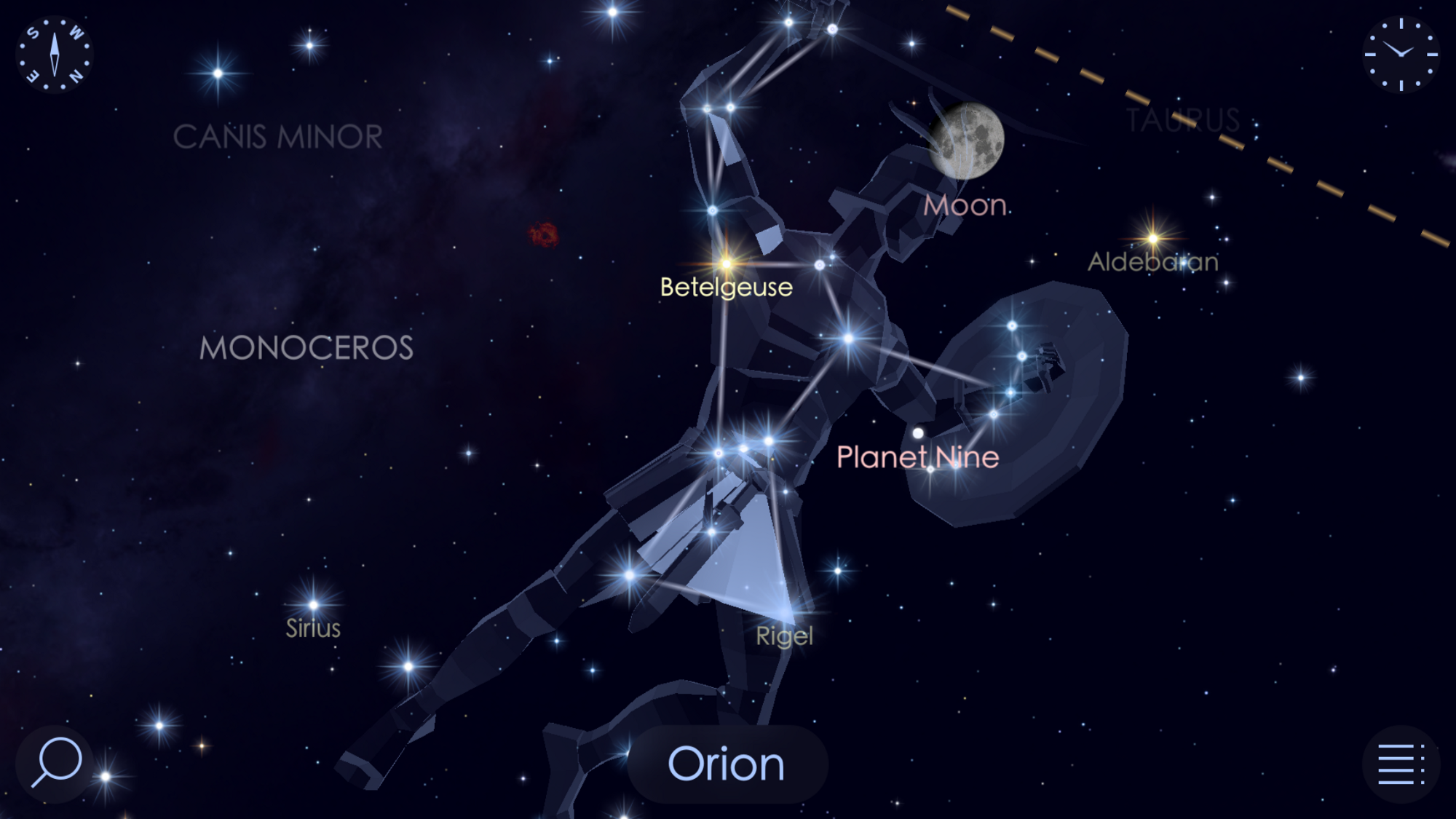 Созвездие Орион схема Сириус