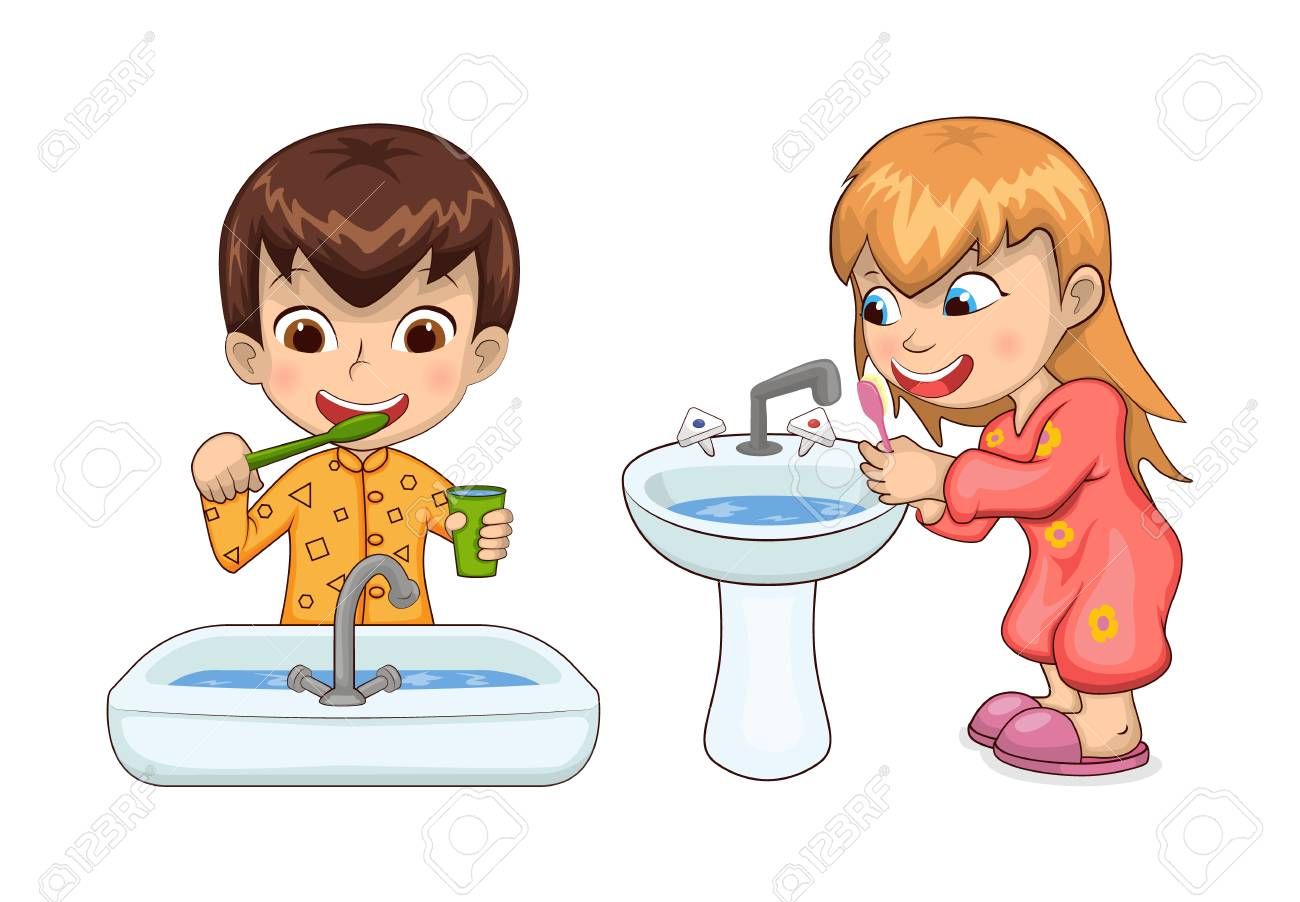Ребенок чистит зубы