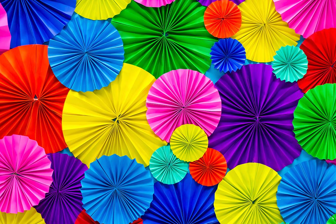 Цветная бумага “цветные зонтики”