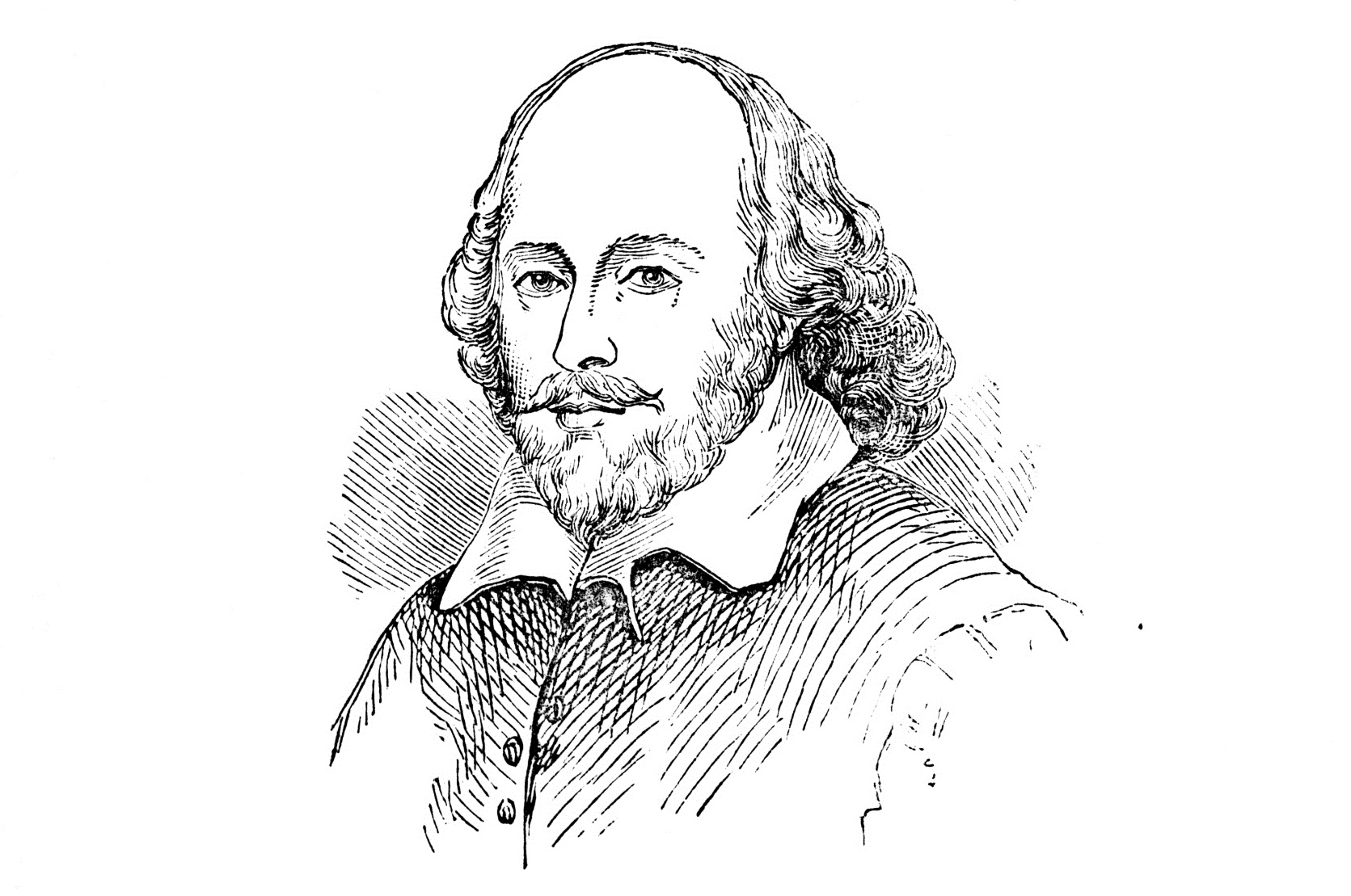 Уильям Шекспир портрет черно-белый