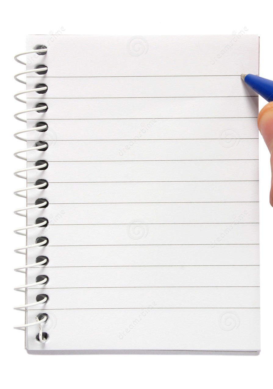 Лист из блокнота с ручкой