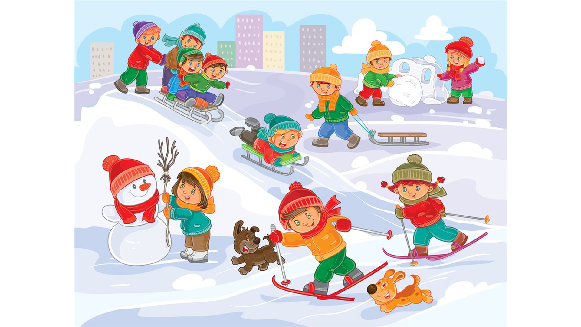 Зимние забавы картинки для детей. Зимние забавы. Развлечения зимой для детей. Зимние забавы иллюстрации. Зимние забавы для детей в детском саду.