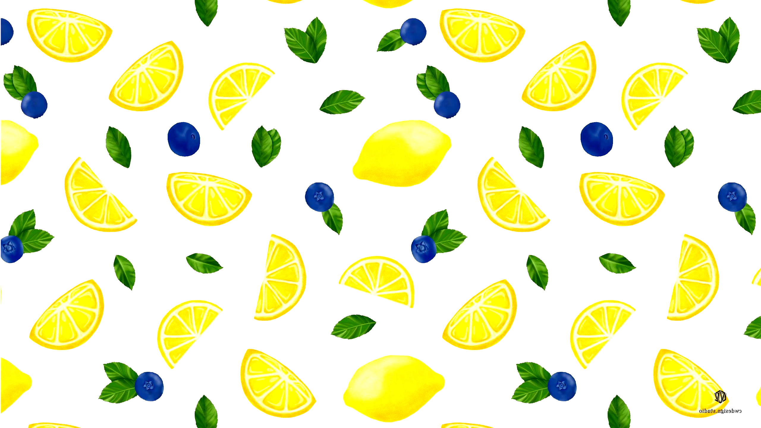 Фон с лимонами нарисованный
