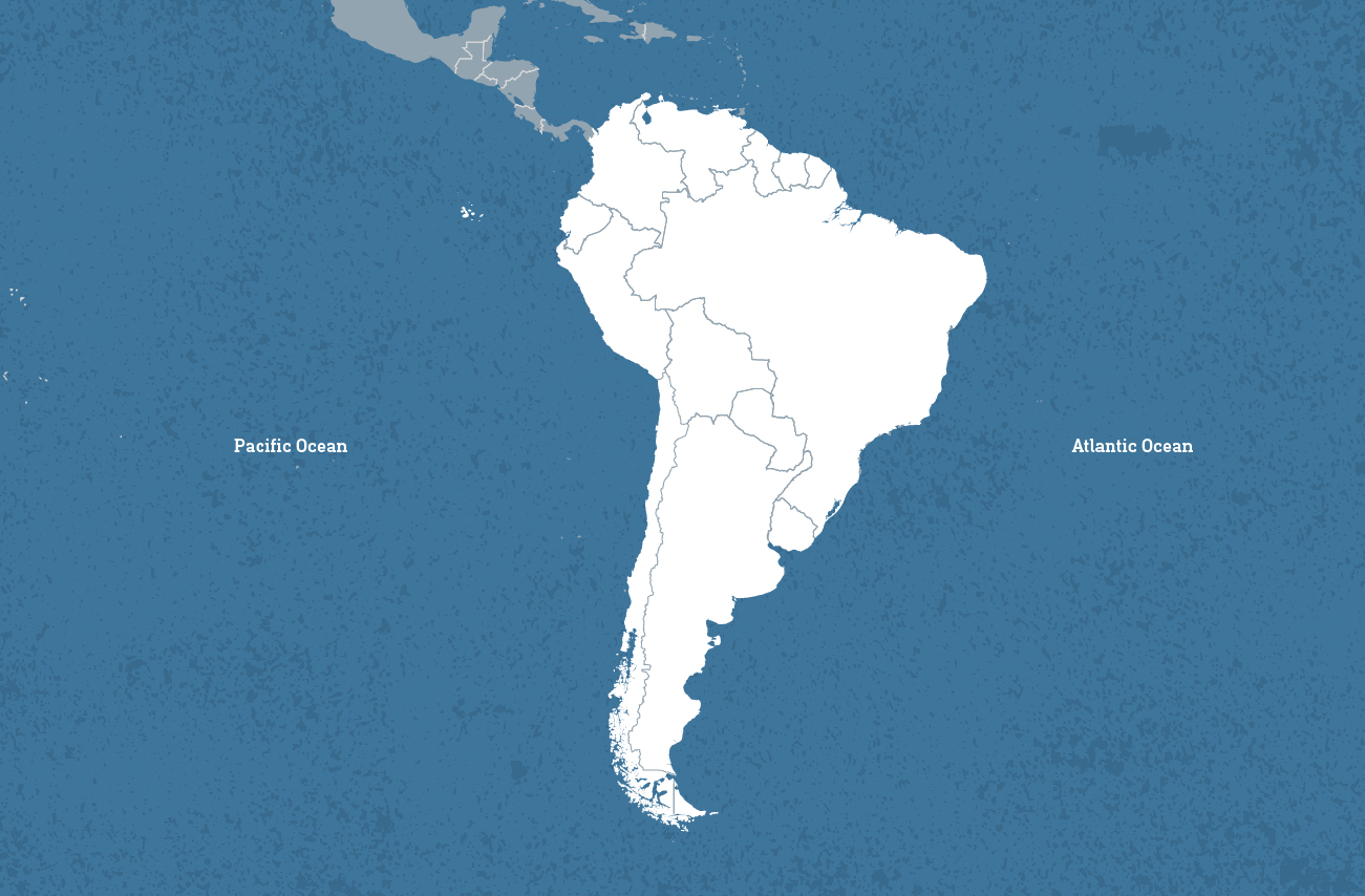 Карта Южной Америки без надписей