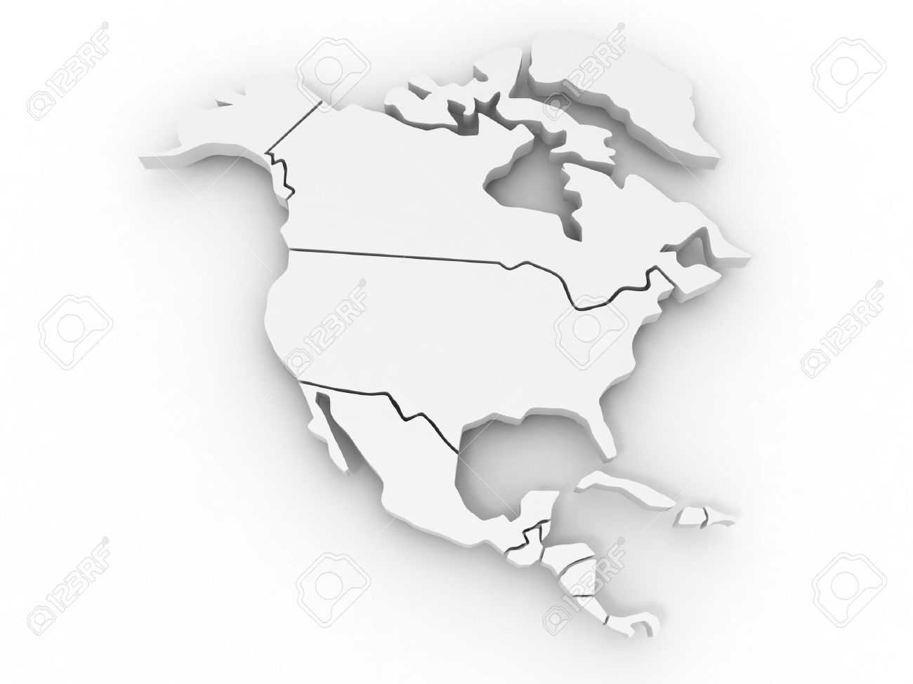 3d карта Северной Америки