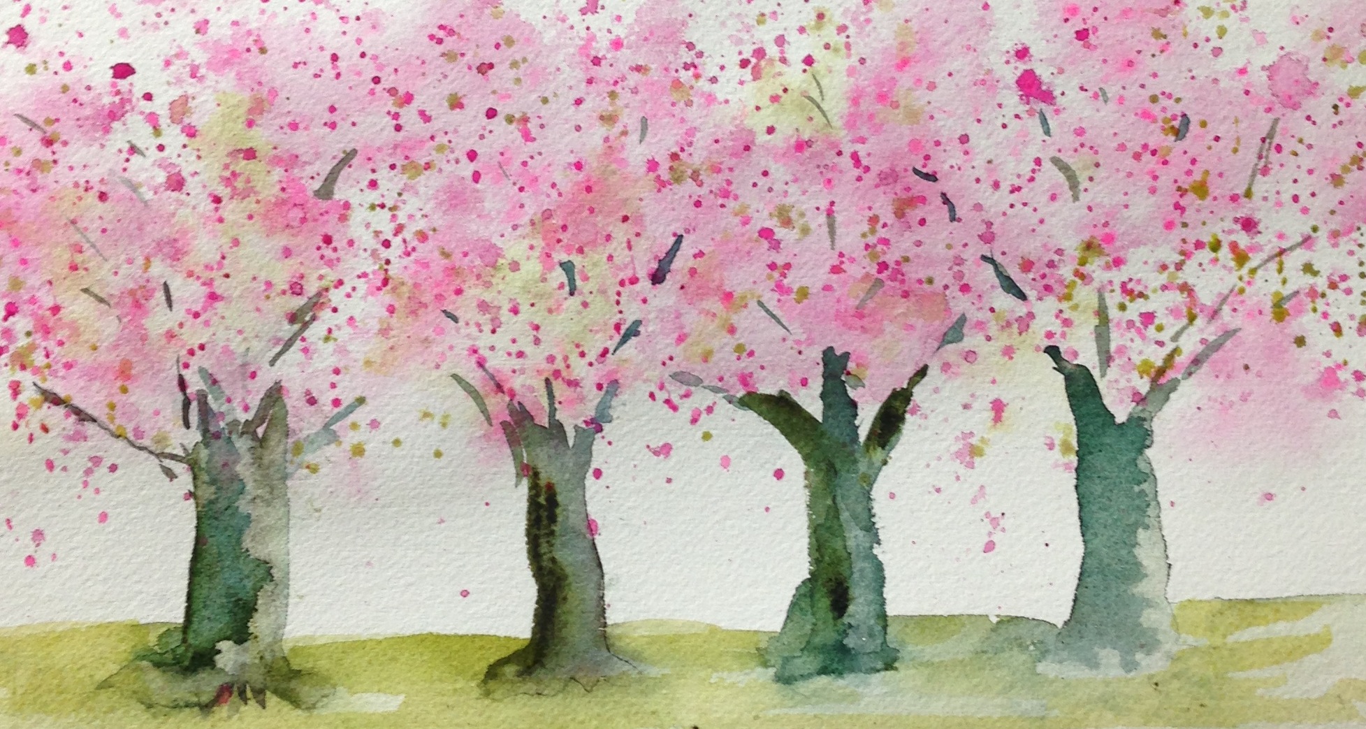 Рисование деревья весной