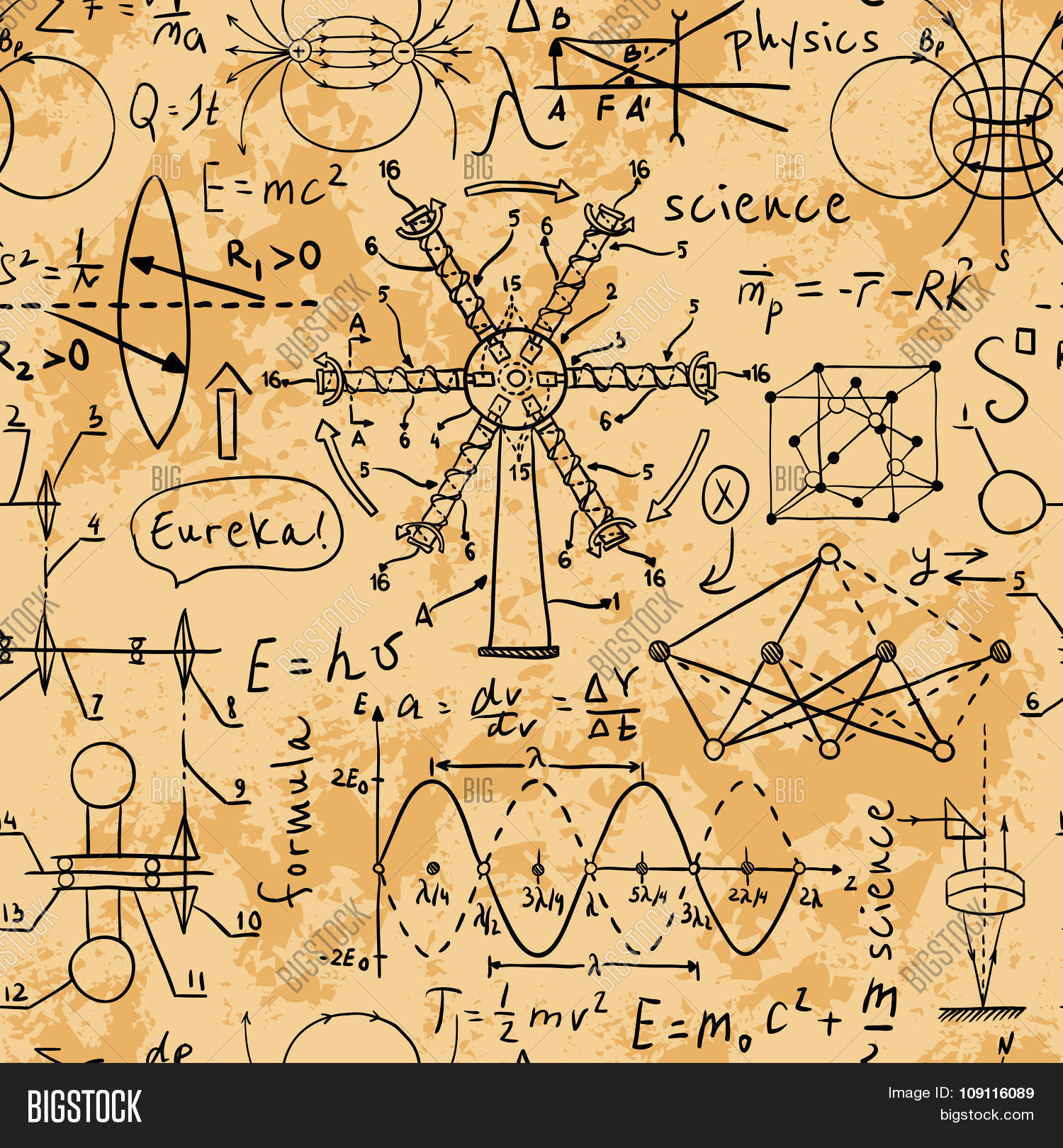Математические старые формулы на бумаге