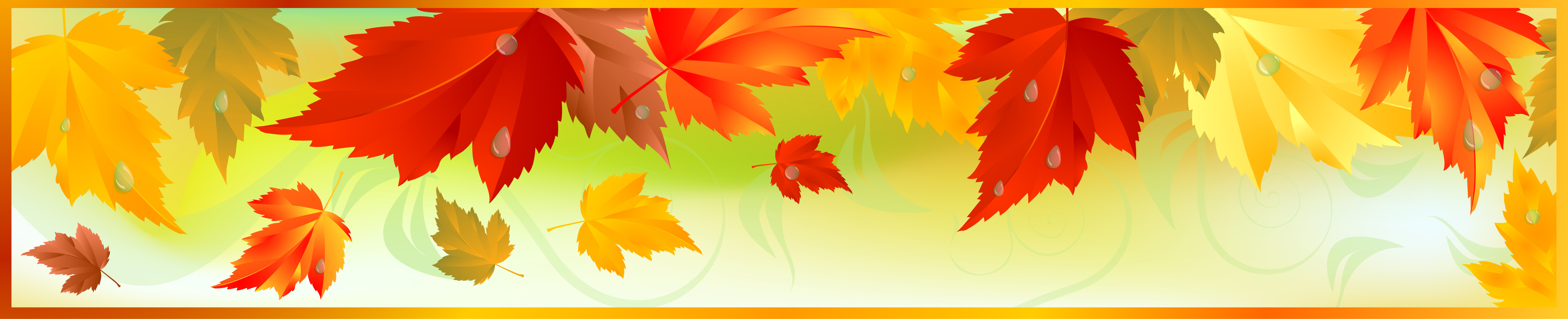 Осенние листья полоса на прозрачном фоне