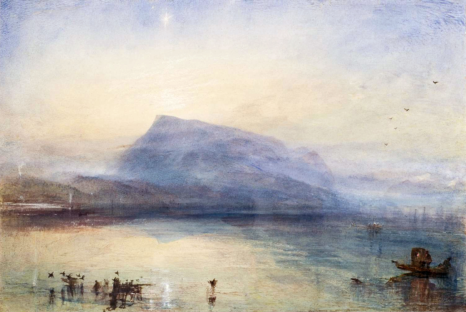 Гора Риги: вид на Люцернское озеро на Восходе 1842 Уильям Тернер