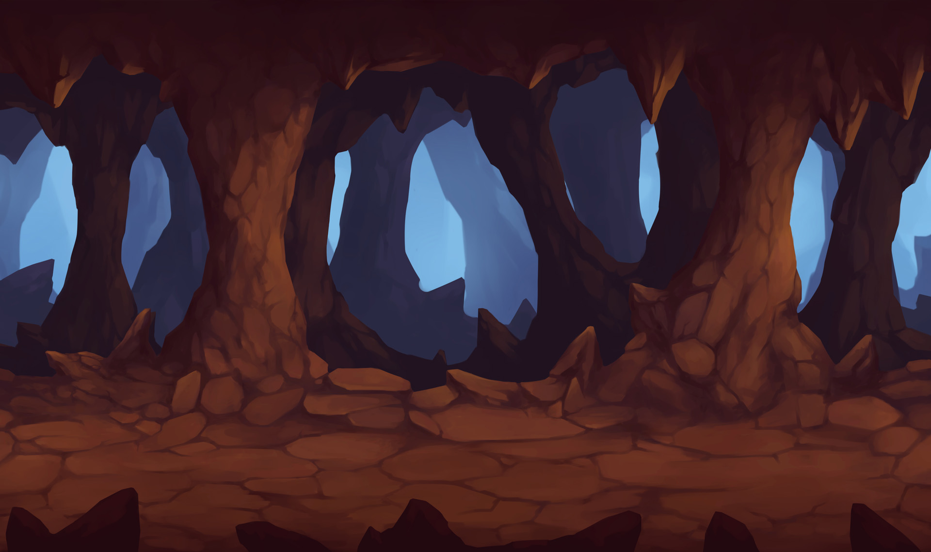 Пещеры 2d Parallax